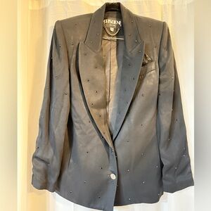 Vintage Criscione Black Blazer XS | 80s 90s Studded Jacket | New York Designer
